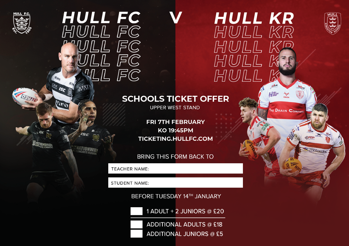 Image of Hull FC V Hull KR Schools Ticket Offer